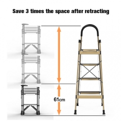 Двойная телескопическая лестница из нержавеющей стали